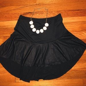 Faux Leather Hi Lo Skirt